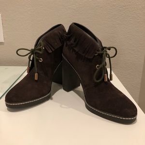 Tory Burch Hilary Shearling-Lined Fringe Boot NWOT